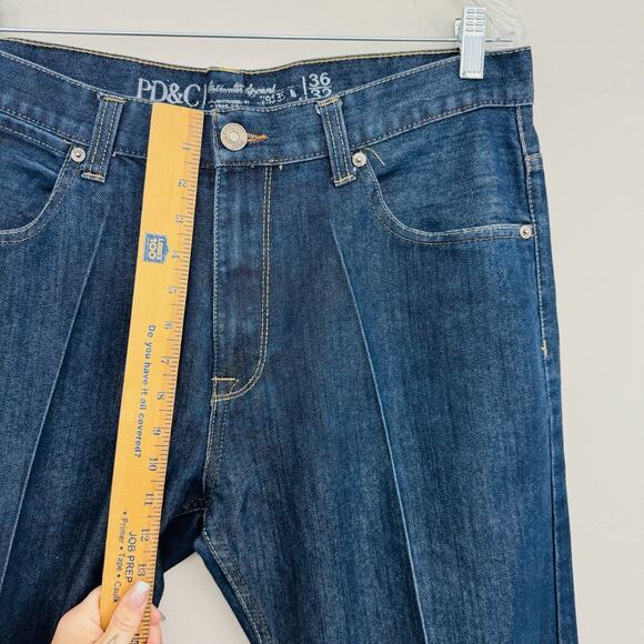 PD&C Blue Straight Leg Pleated Jeans Men’s Size 36x32 - Picture 3 of 7